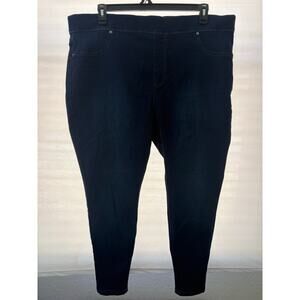 Terra & Sky Womens Plus Size 2X 20W 22W Denim Jeggings Dark Wash Pull On Pants